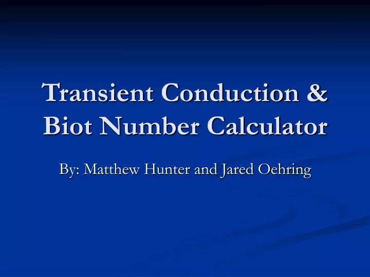 transient conduction biot number calculator