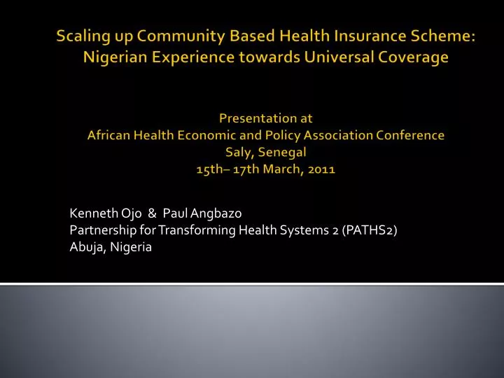 kenneth ojo paul angbazo partnership for transforming health systems 2 paths2 abuja nigeria