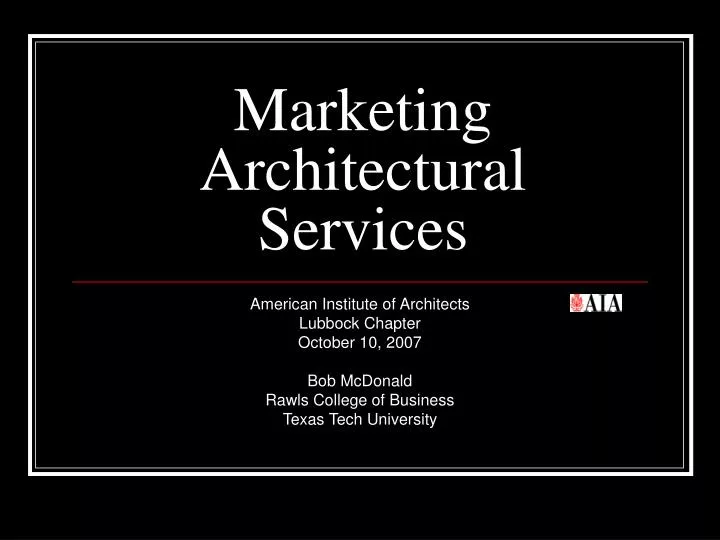 marketing architectural services