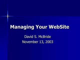 Managing Your WebSite