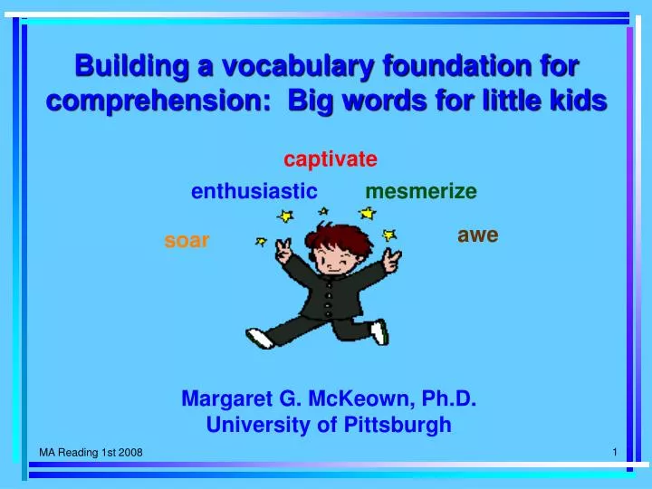 building a vocabulary foundation for comprehension big words for little kids