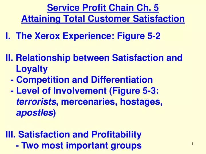 service profit chain ch 5 attaining total customer satisfaction
