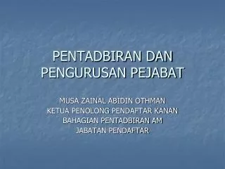 pentadbiran dan pengurusan pejabat