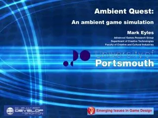 Ambient Quest: An ambient game simulation