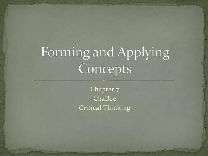 forming and applying concepts