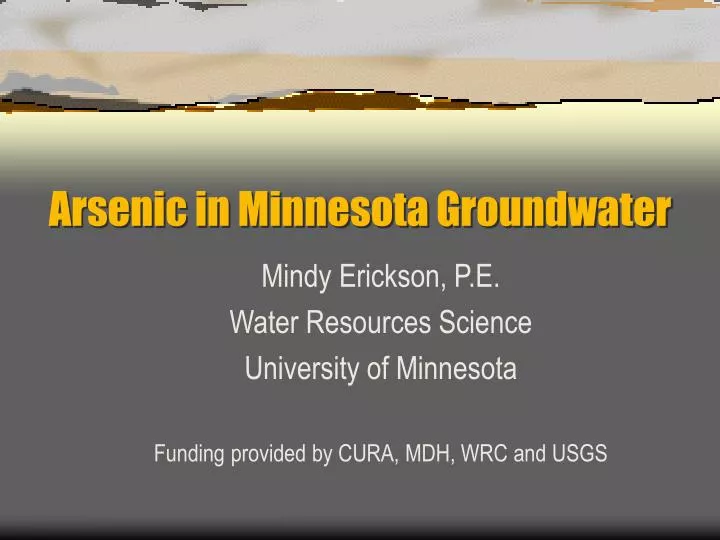 arsenic in minnesota groundwater