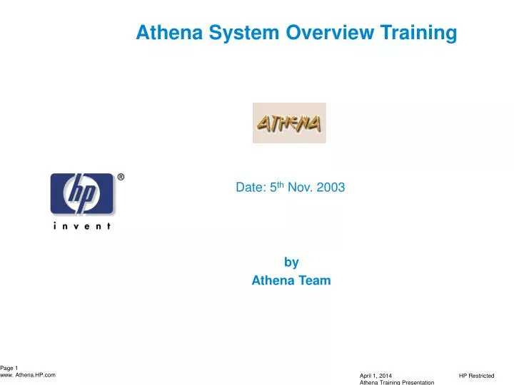 athena system overview training