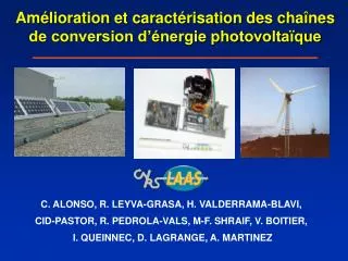 am lioration et caract risation des cha nes de conversion d nergie photovolta que