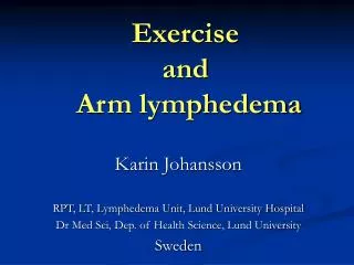 Exercise and Arm lymphedema
