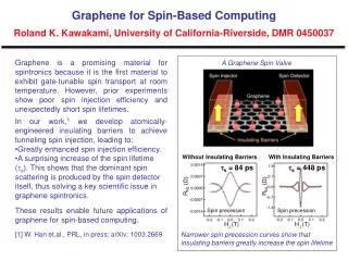 Graphene for Spin-Based Computing Roland K. Kawakami, University of California-Riverside, DMR 0450037