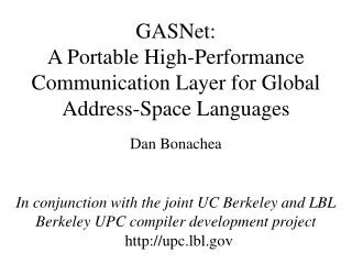 GASNet: A Portable High-Performance Communication Layer for Global Address-Space Languages