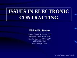 ISSUES IN ELECTRONIC CONTRACTING