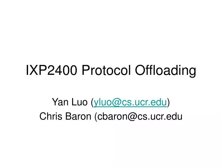 ixp2400 protocol offloading