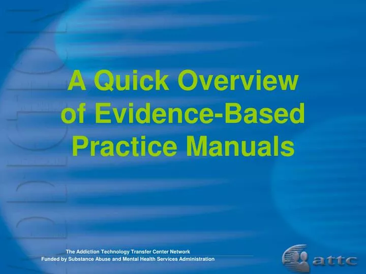 a quick overview of evidence based practice manuals