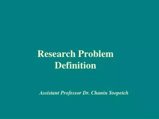 Research Problem Definition