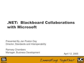 .NET: Blackboard Collaborations with Microsoft
