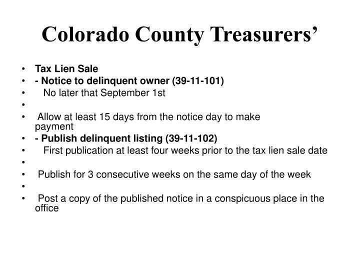colorado county treasurers