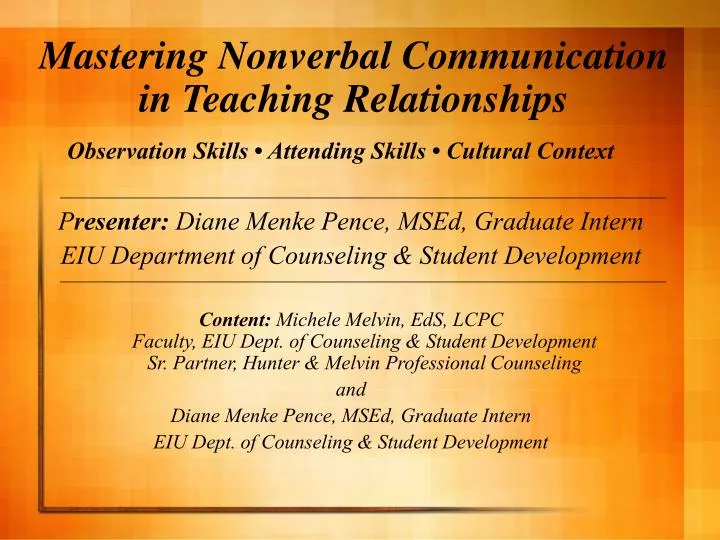 mastering nonverbal communication in teaching relationships
