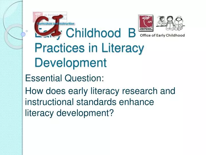 early childhood best practices in literacy development