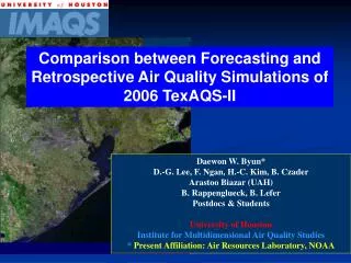 Comparison between Forecasting and Retrospective Air Quality Simulations of 2006 TexAQS-II