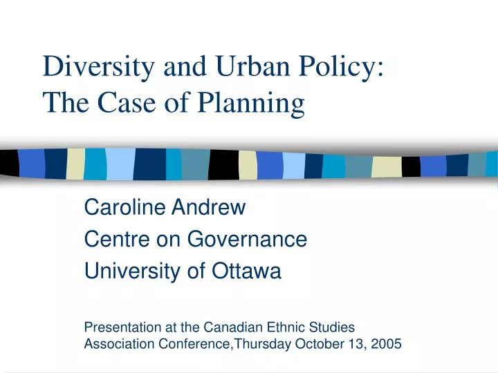 diversity and urban policy the case of planning