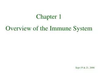 Chapter 1 Overview of the Immune System