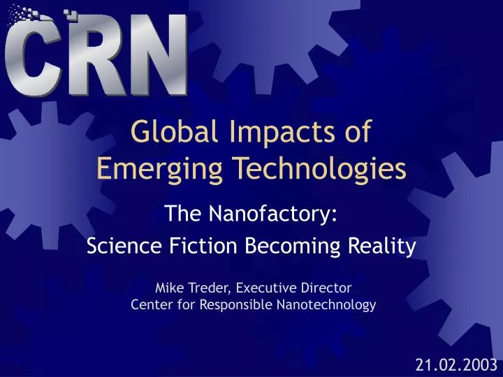 global impacts of emerging technologies