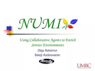 Using Collaborative Agents to Enrich Service Environments Olga Ratsimor Balaji Kodeswaran