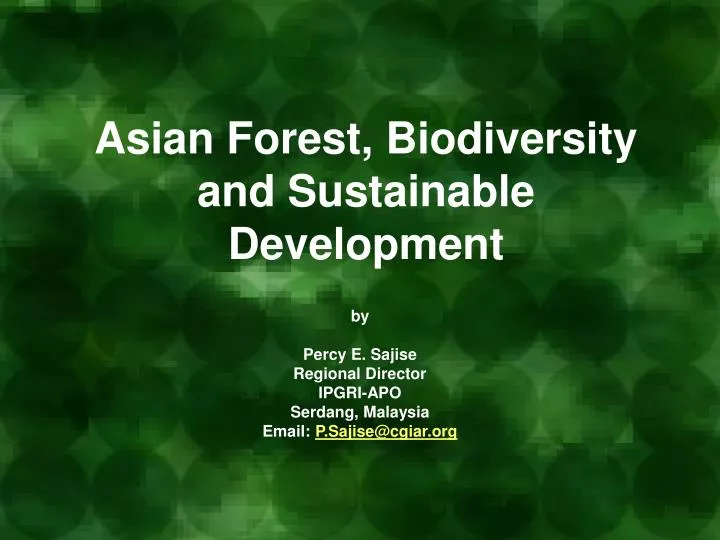 asian forest biodiversity and sustainable development