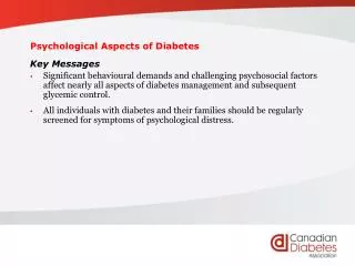 Psychological Aspects of Diabetes