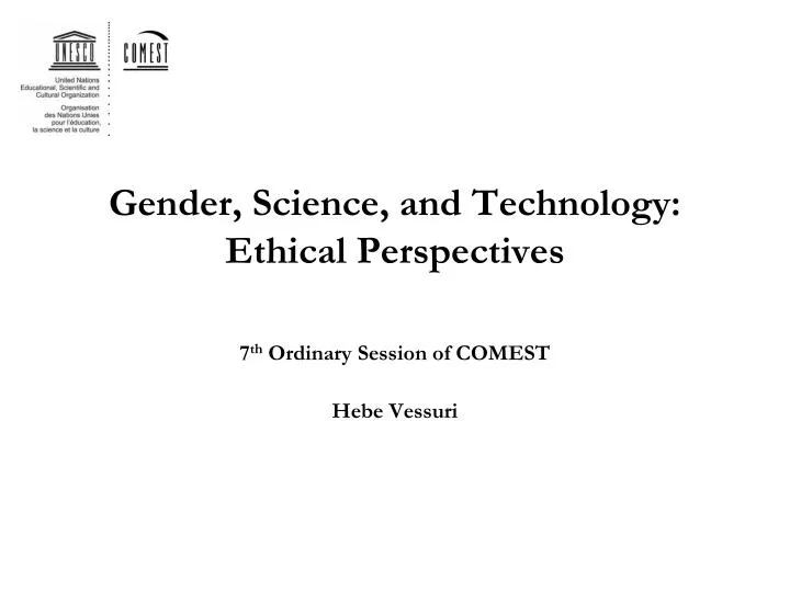 gender science and technology ethical perspectives