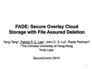 FADE: Secure Overlay Cloud Storage with File Assured Deletion