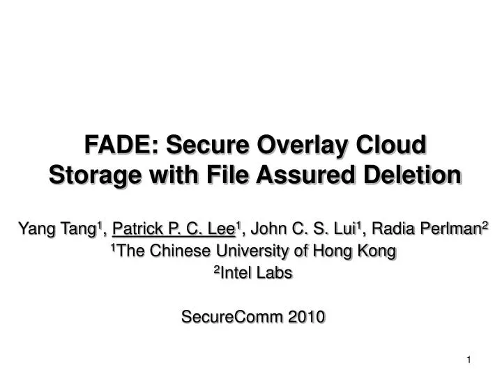 fade secure overlay cloud storage with file assured deletion