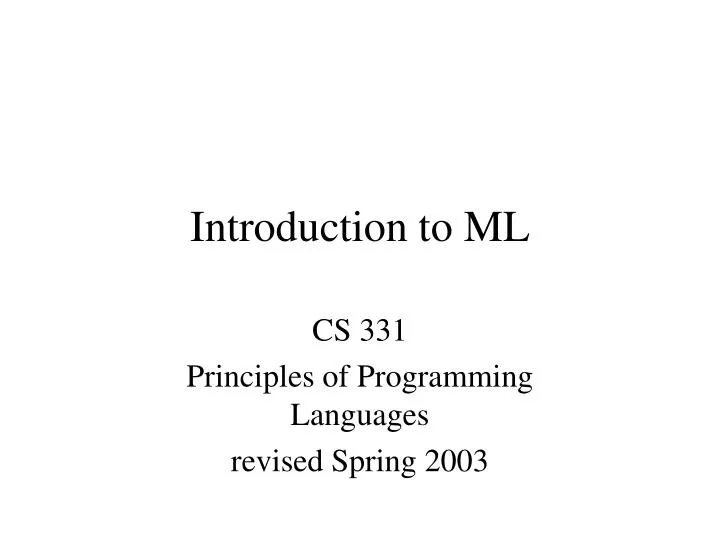 introduction to ml