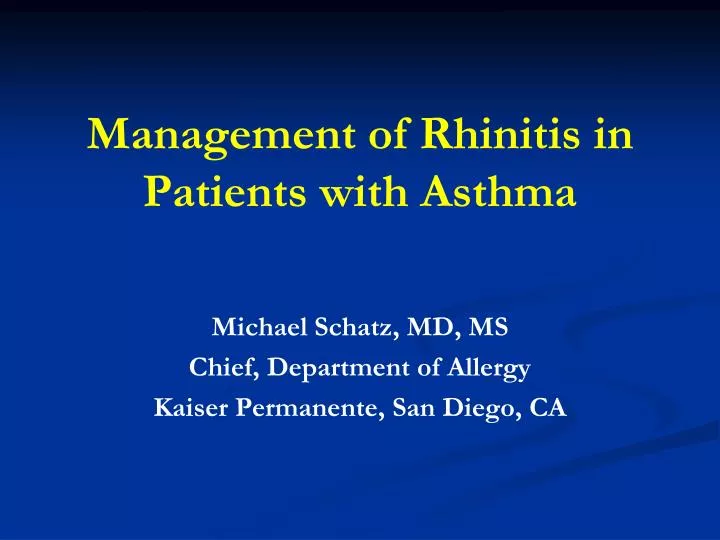 management of rhinitis in patients with asthma