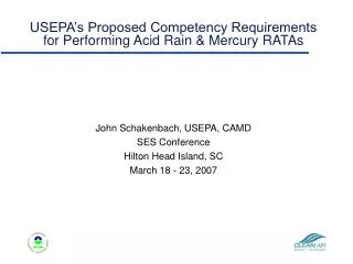 USEPA’s Proposed Competency Requirements for Performing Acid Rain &amp; Mercury RATAs