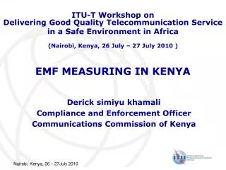 EMF MEASURING IN KENYA