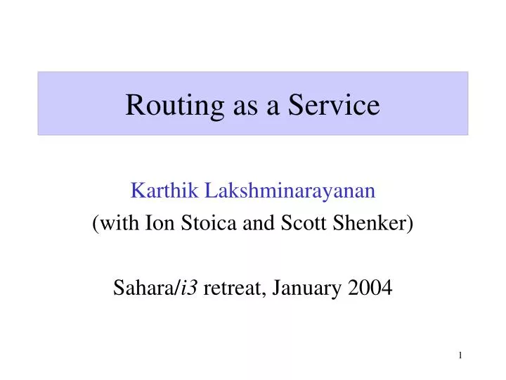 routing as a service