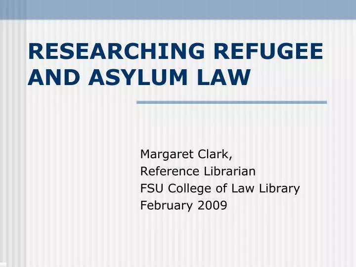 researching refugee and asylum law