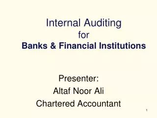 Internal Auditing for Banks &amp; Financial Institutions