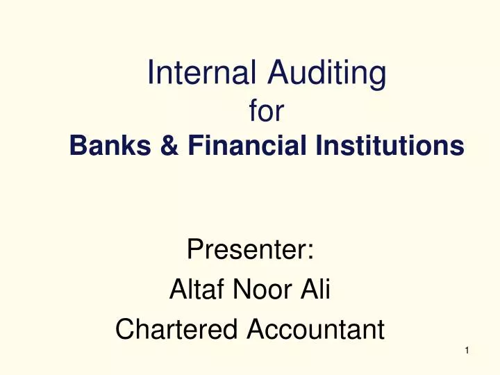 internal auditing for banks financial institutions