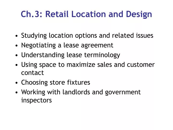 ch 3 retail location and design