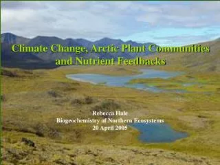 Climate Change, Arctic Plant Communities and Nutrient Feedbacks