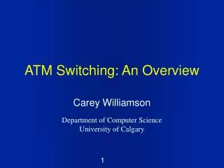 ATM Switching: An Overview