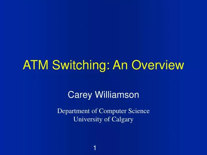 atm switching an overview