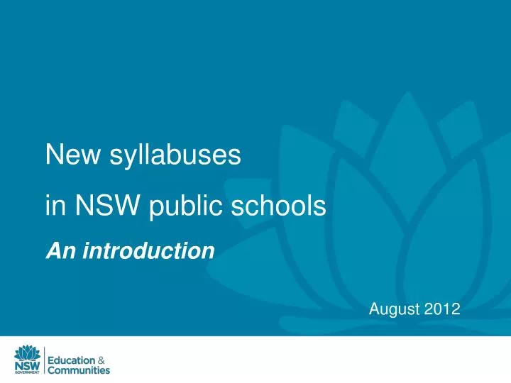 new syllabuses in nsw public schools an introduction
