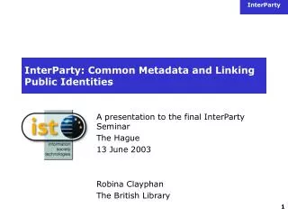InterParty: Common Metadata and Linking Public Identities