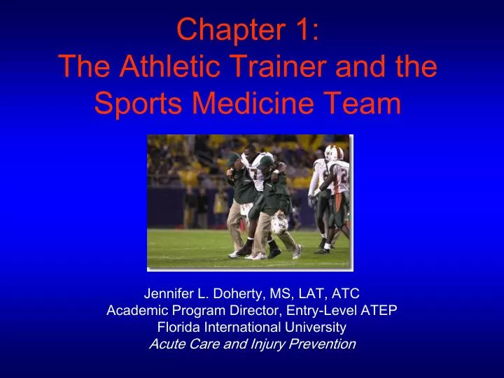chapter 1 the athletic trainer and the sports medicine team
