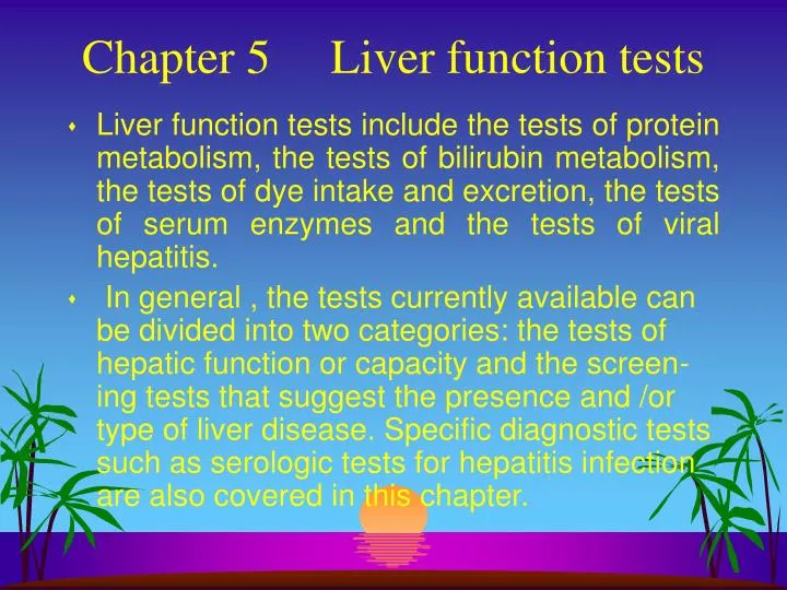 chapter 5 liver function tests