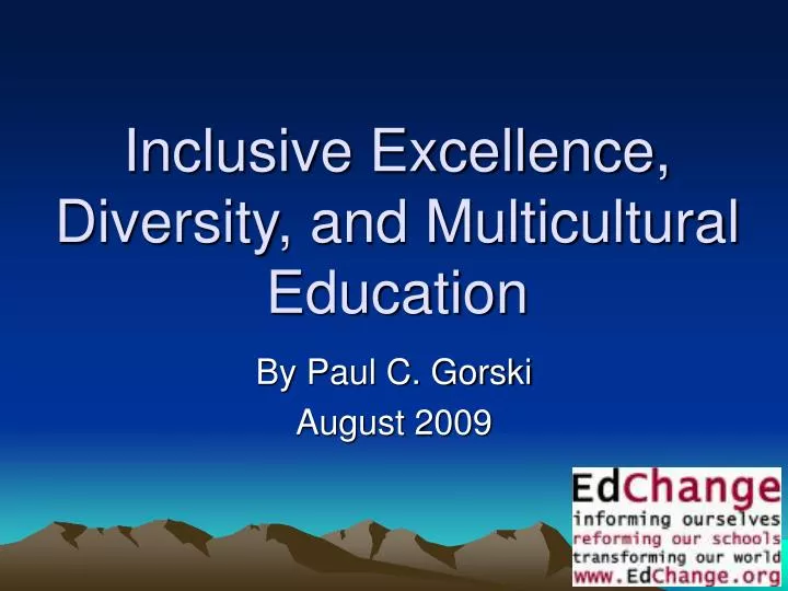 inclusive excellence diversity and multicultural education
